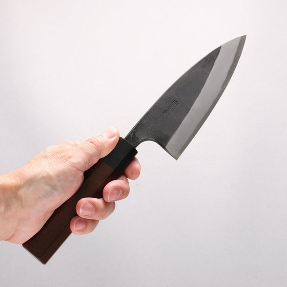 Nao Yamamoto White Steel No.2 Kurouchi Double-sided Deba 135mm Kebony Handle - Seisuke Knife