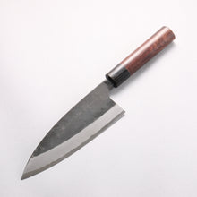  Nao Yamamoto White Steel No.2 Kurouchi Double-sided Deba 165mm Rosewood (Ferrule: Black Pakka Wood) Handle - Seisuke Knife