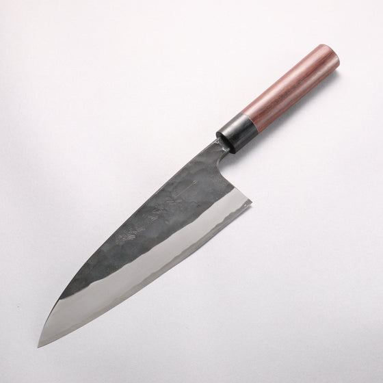 Nao Yamamoto White Steel No.2 Kurouchi Double-sided Deba 210mm Rosewood (Ferrule: Black Pakka Wood) Handle - Seisuke Knife