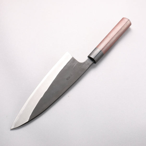 Nao Yamamoto White Steel No.2 Kurouchi Double-sided Deba 210mm Rosewood (Ferrule: Black Pakka Wood) Handle - Seisuke Knife