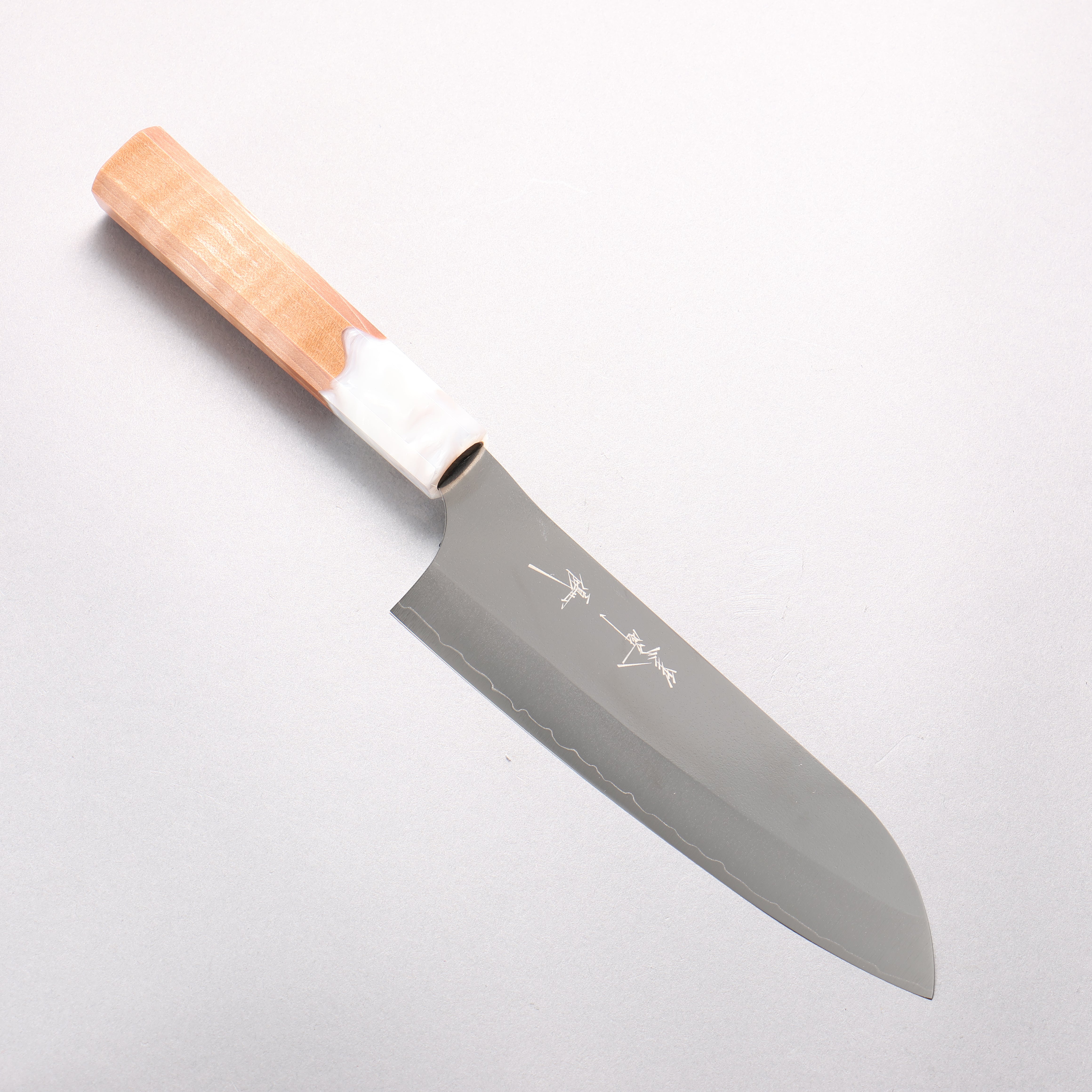 Yu Kurosaki New Gekko VG-XEOS Santoku 170mm Resin coated Birch (Ferrule: White resin) Handle - Seisuke Knife