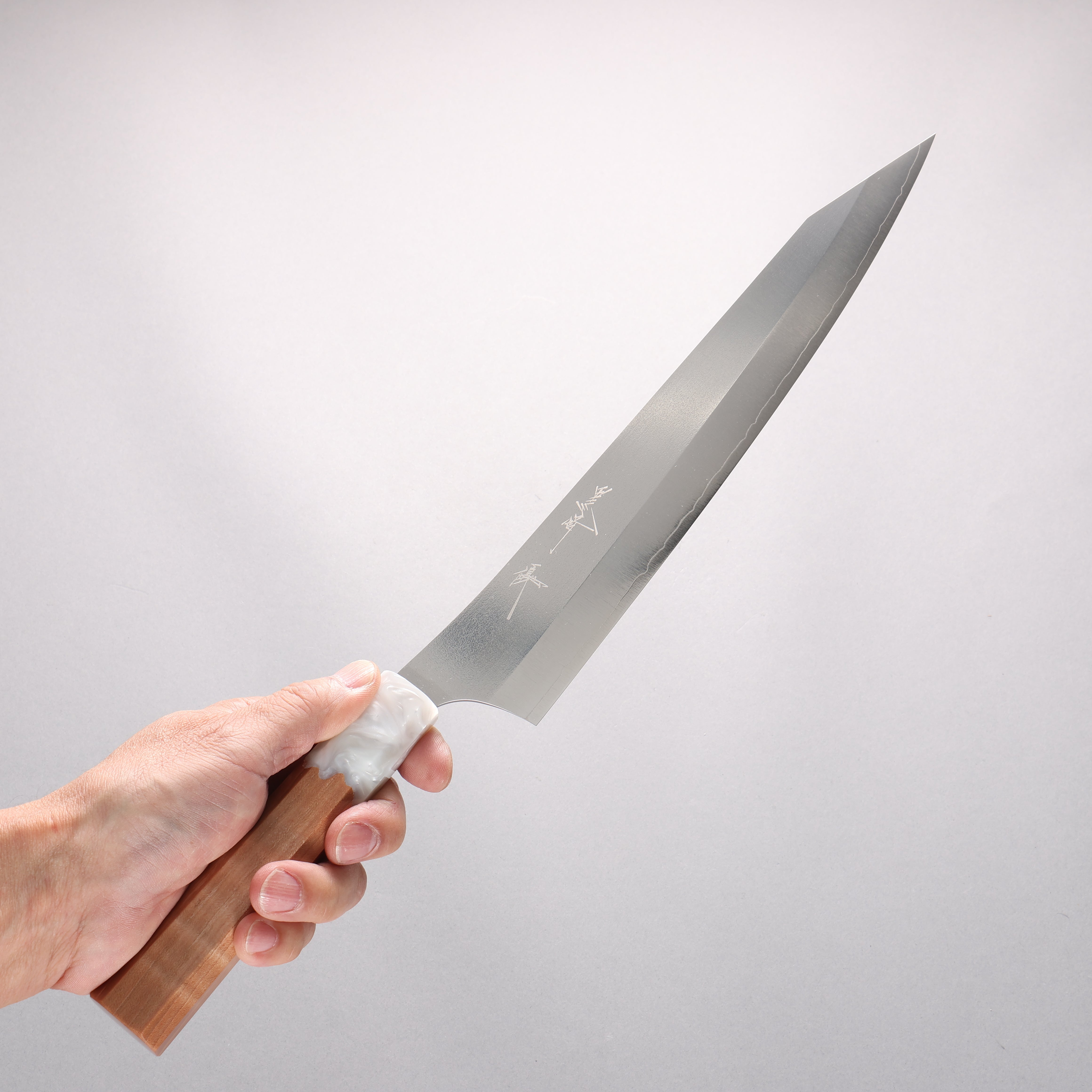 Yu Kurosaki New Gekko VG-XEOS Sujihiki 270mm Resin coated Birch (Ferrule: White resin) Handle - Seisuke Knife