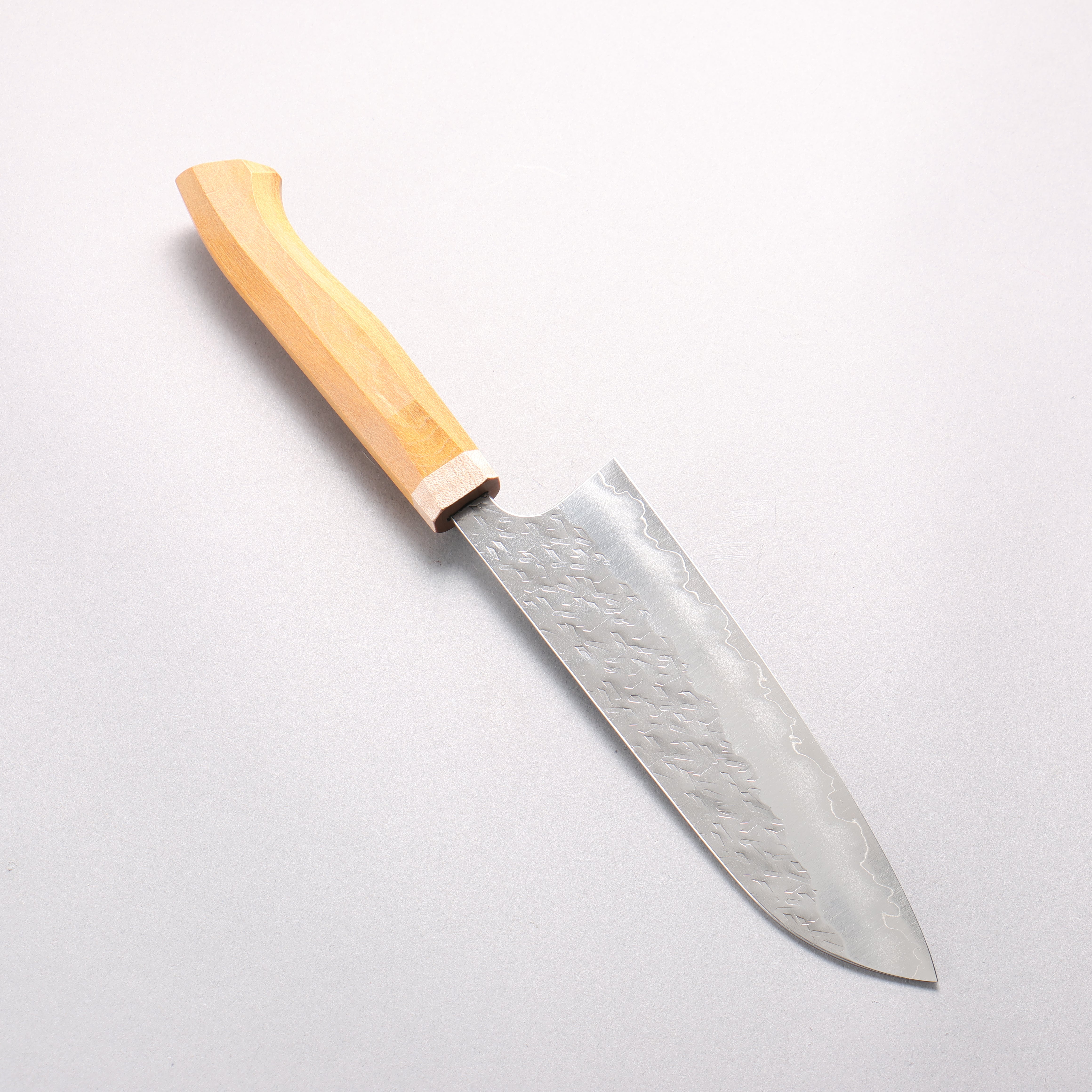 Yoshimi Kato Hyo SG2 Hammered Santoku 170mm Western style (yellow) Handle - Seisuke Knife