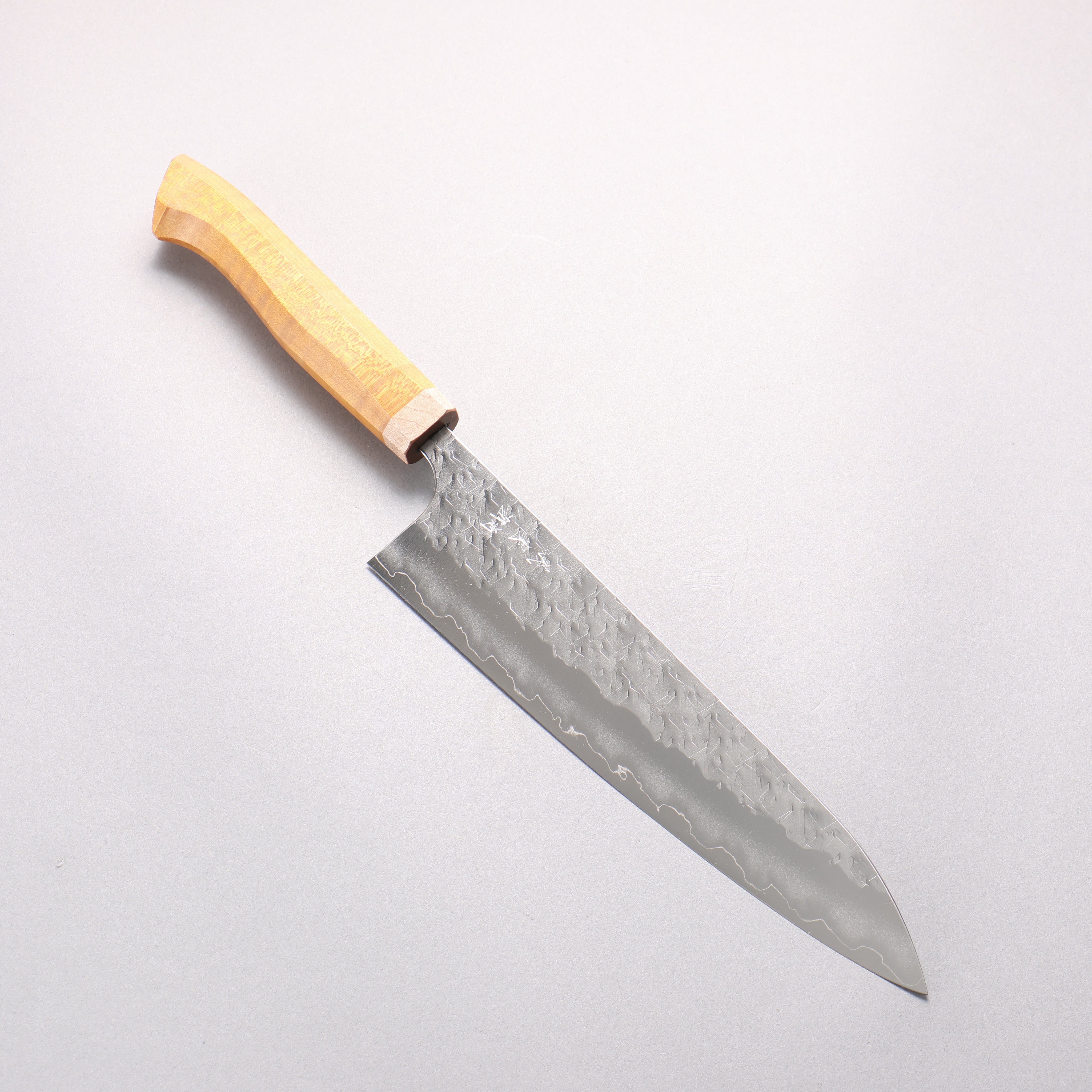 Yoshimi Kato Hyo SG2 Hammered Gyuto 210mm Western style (yellow) Handle - Seisuke Knife