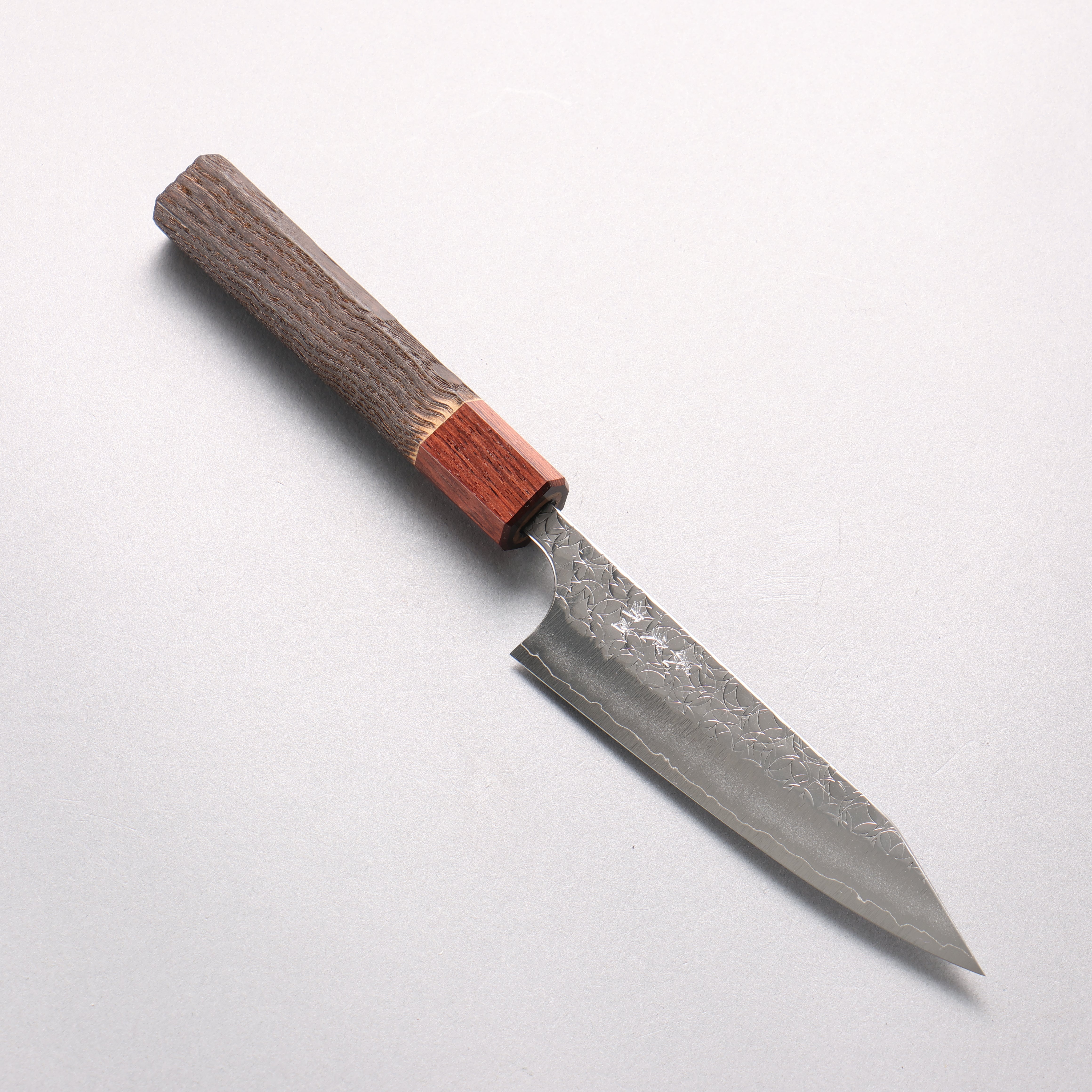 Yoshimi Kato Minamo SG2 Hammered Kiritsuke Petty-Utility 120mm Burnt Chestnut (ferrule: Rosewood) Handle - Seisuke Knife