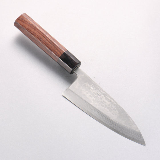 Hideo Kitaoka Blue Steel No.2 Damascus Deba 150mm Shitan Handle - Seisuke Knife