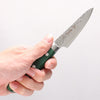 Sakai Takayuki VG10 17 Layer Damascus Petty-Utility 80mm Green Pakkawood Handle - Seisuke Knife - Slide 4