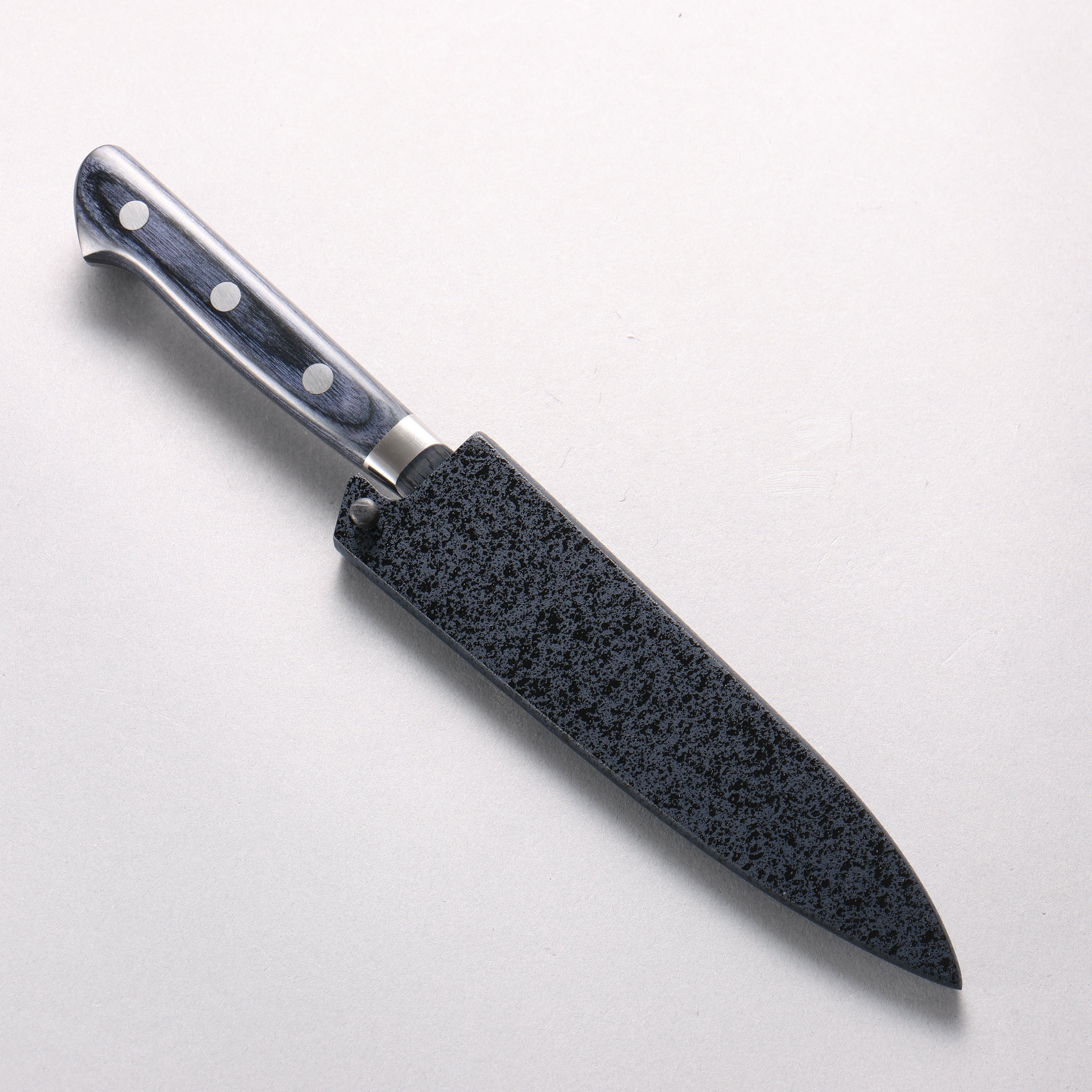 Seisuke VG10 Hammered Damascus Migaki Petty-Utility 135mm Navy Pakkawood Handle with Sheath - Seisuke Knife