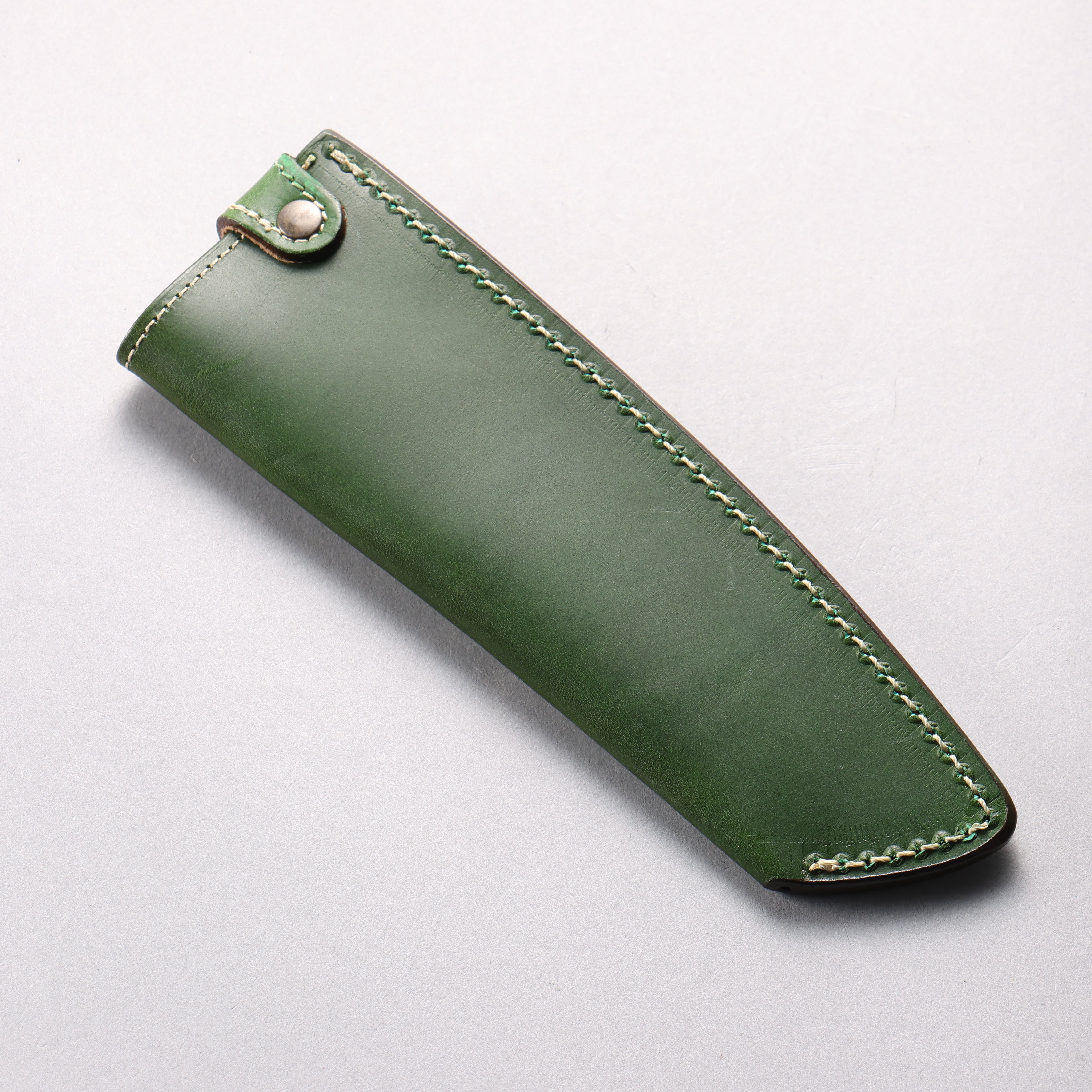 Green Buttero Leather Sheath for 165mm Santoku - Seisuke Knife