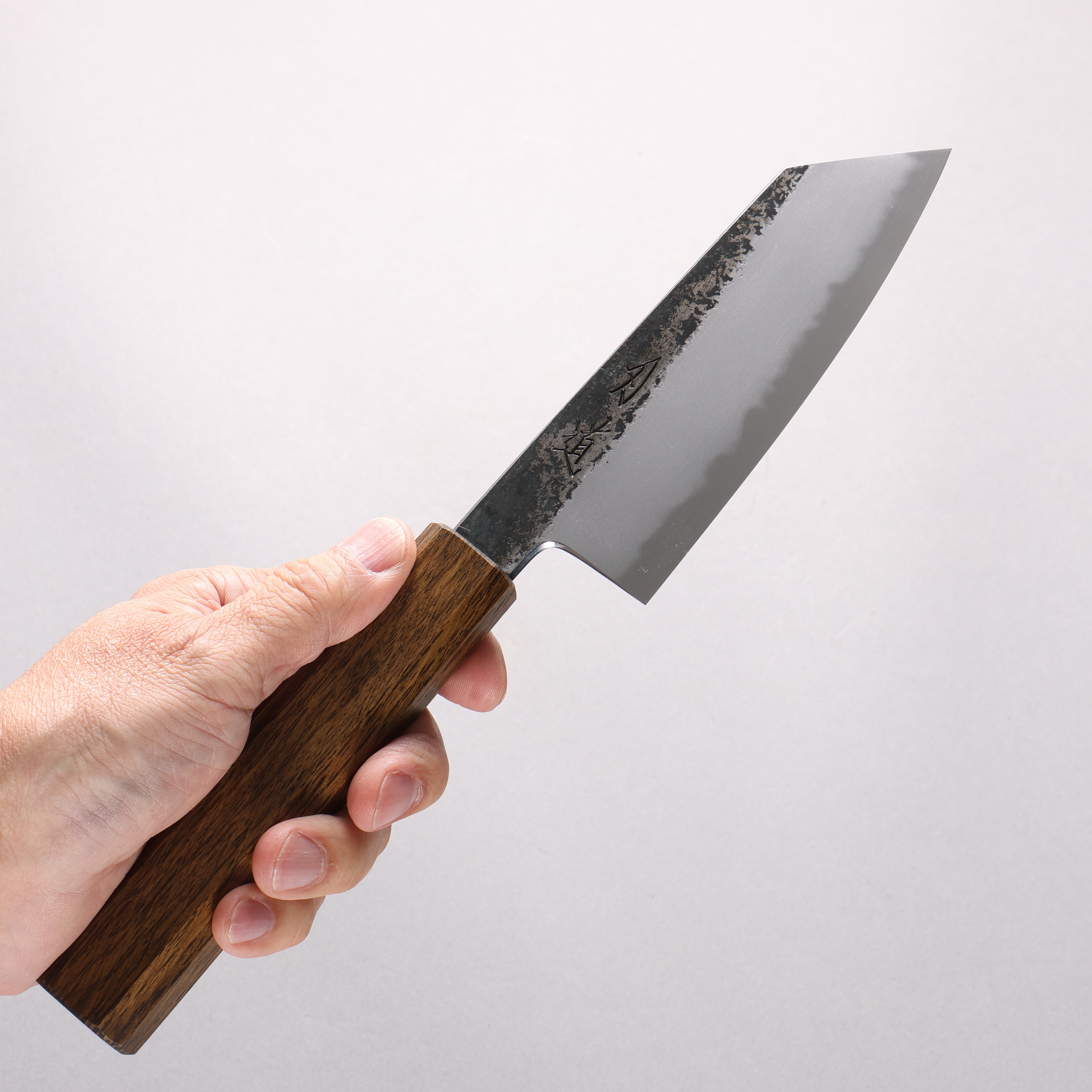Hado Sumi White Steel No.2 Kurouchi Small Bunka 135mm Oak Handle - Seisuke Knife