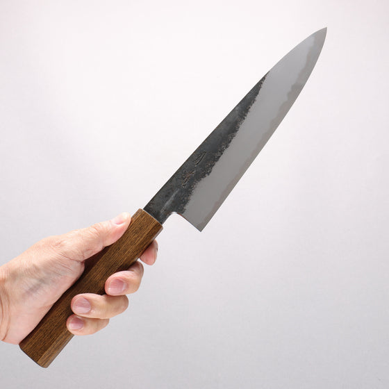 Hado Sumi White Steel No.2 Black Finished Gyuto 210mm Oak Handle - Seisuke Knife