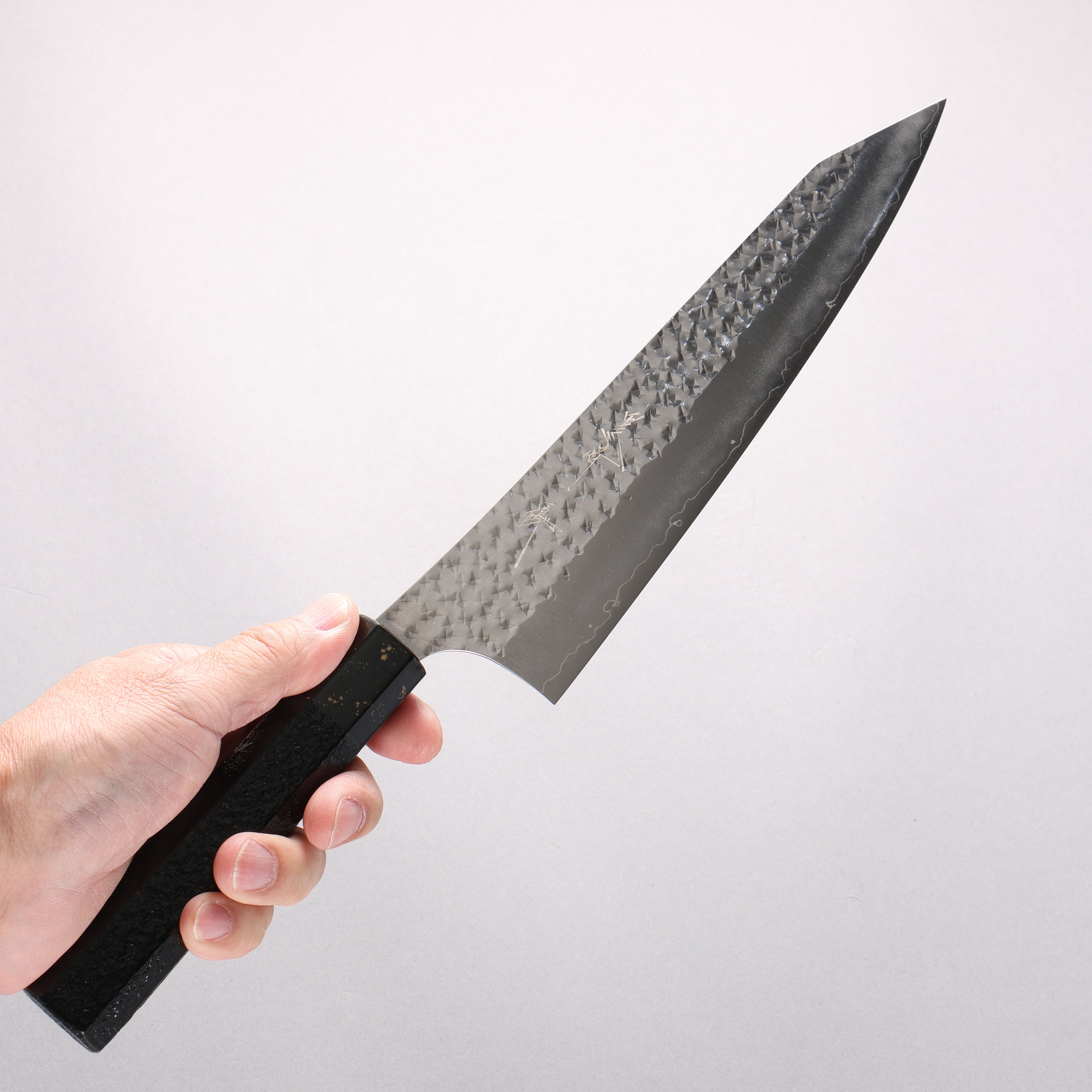 Yu Kurosaki Senko Ei SG2 Hammered Gyuto 210mm Black Lacquered Handle - Seisuke Knife