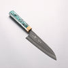 Yu Kurosaki Senko Ryu SG2 Hammered Small Santoku 150mm Green Lacquered (ferrule: Gold color) Handle - Seisuke Knife - Slide 1