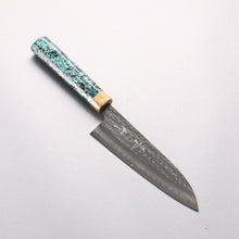  Yu Kurosaki Senko Ryu SG2 Hammered Small Santoku 150mm Green Lacquered (ferrule: Gold color) Handle - Seisuke Knife