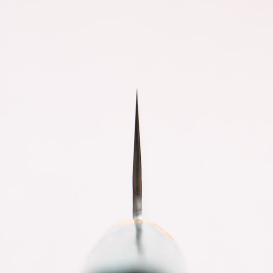 Yu Kurosaki Senko Ryu SG2 Hammered Small Santoku 150mm Green Lacquered (ferrule: Gold color) Handle - Seisuke Knife