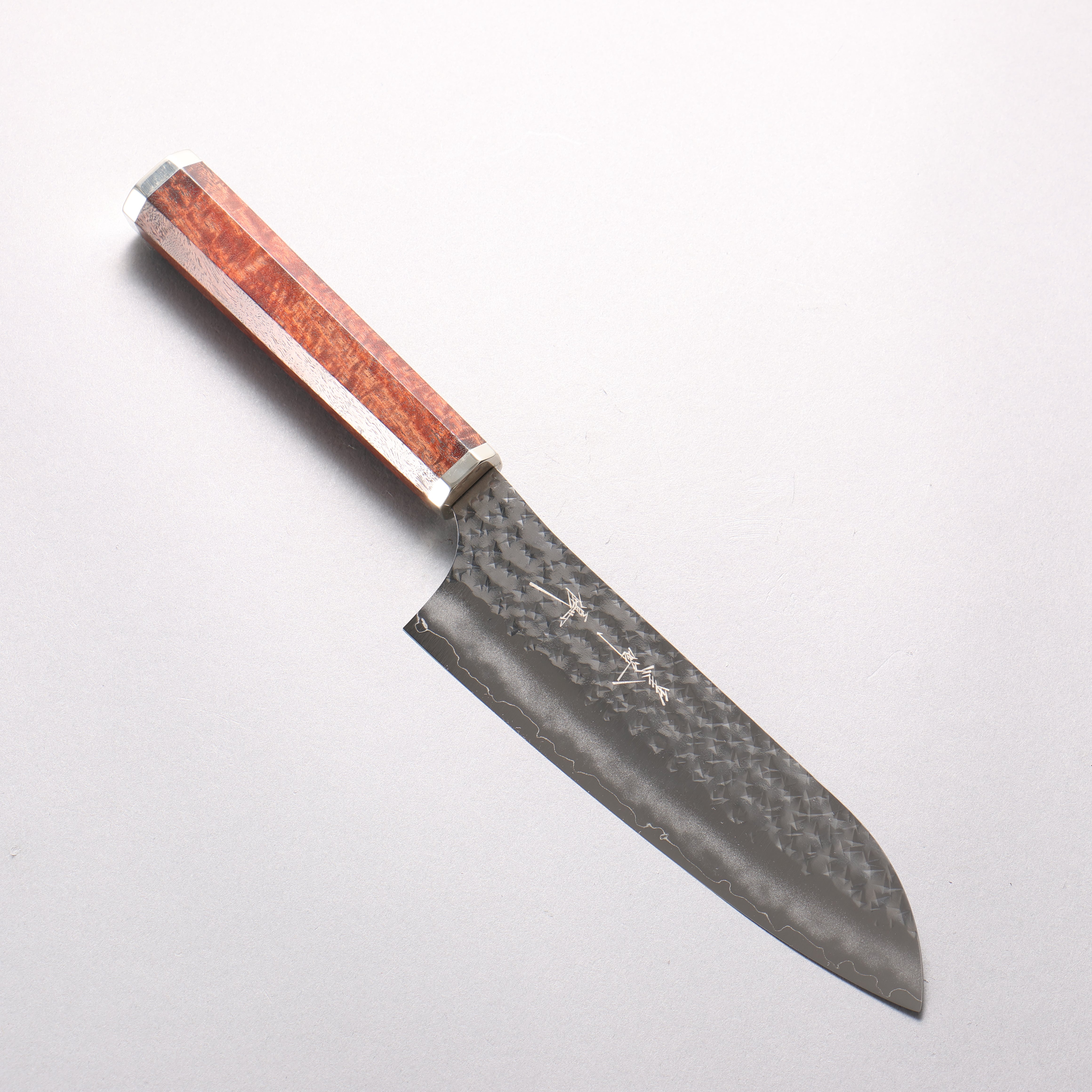 Yu Kurosaki Senko Ryu SG2 Hammered Santoku 170mm Bloodwood & Steel Caps Handle - Seisuke Knife