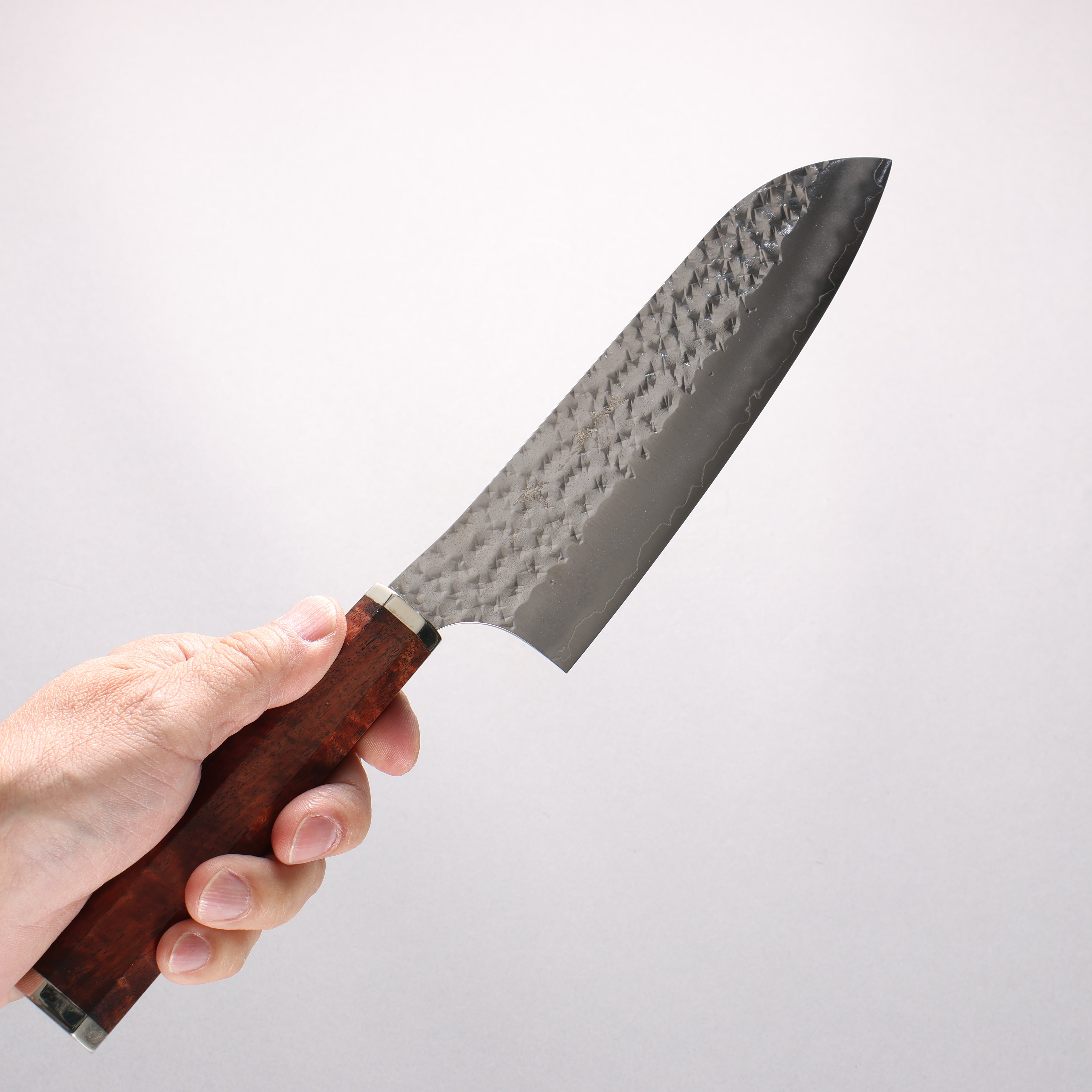 Yu Kurosaki Senko Ryu SG2 Hammered Santoku 170mm Bloodwood & Steel Caps Handle - Seisuke Knife
