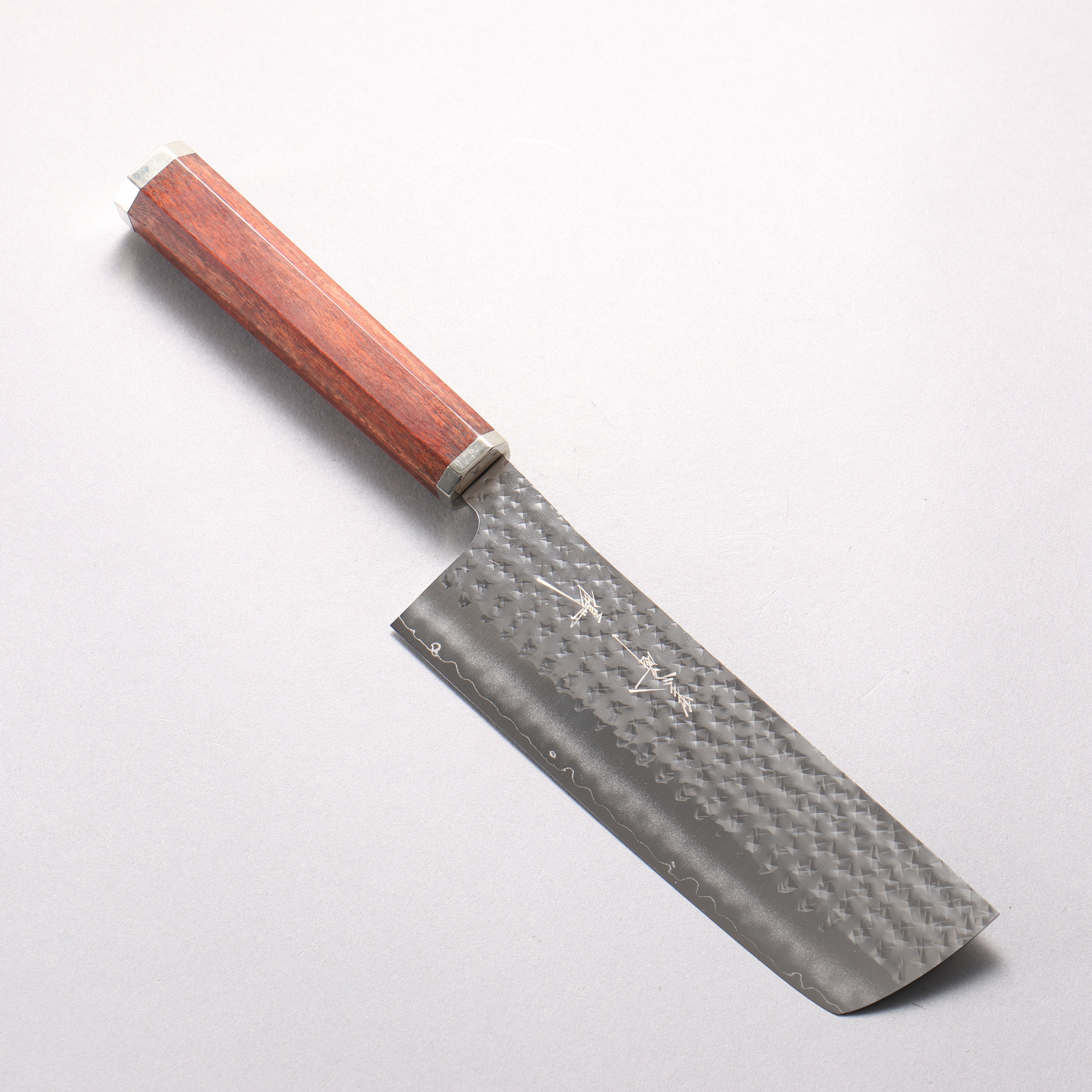 Yu Kurosaki Senko Ei SG2 Hammered Nakiri 165mm Bloodwood & Steel Caps Handle - Seisuke Knife