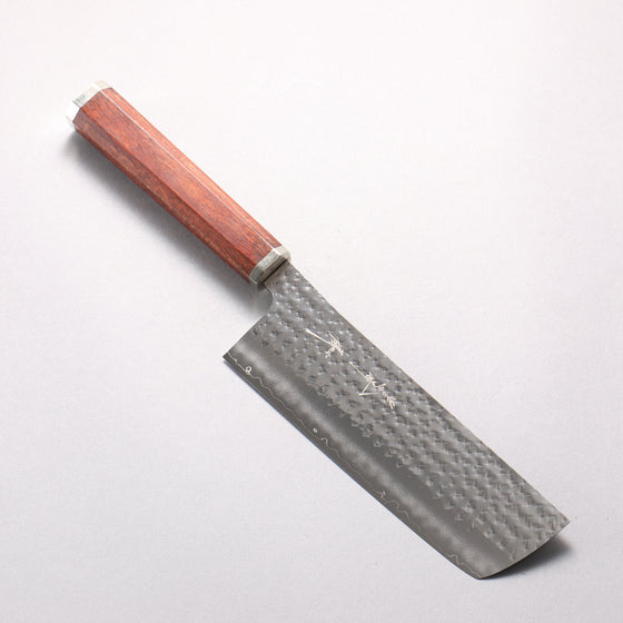 Yu Kurosaki Senko Ei SG2 Hammered Nakiri 165mm Bloodwood (Steel end caps) Handle - Seisuke Knife