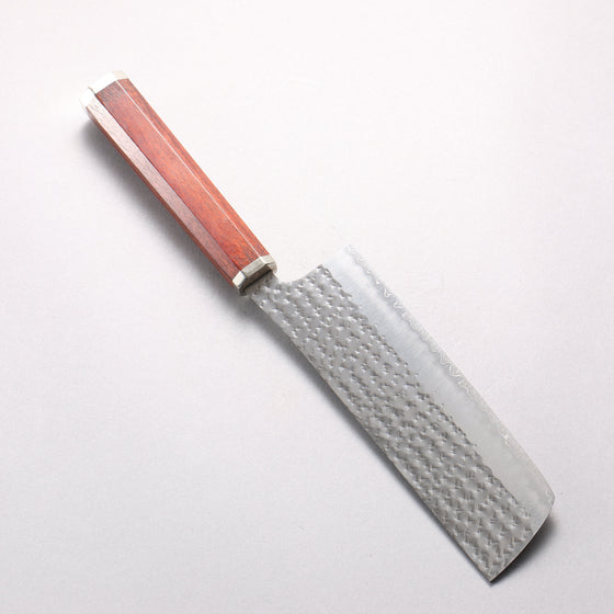 Yu Kurosaki Senko Ei SG2 Hammered Nakiri 165mm Bloodwood (Steel end caps) Handle - Seisuke Knife
