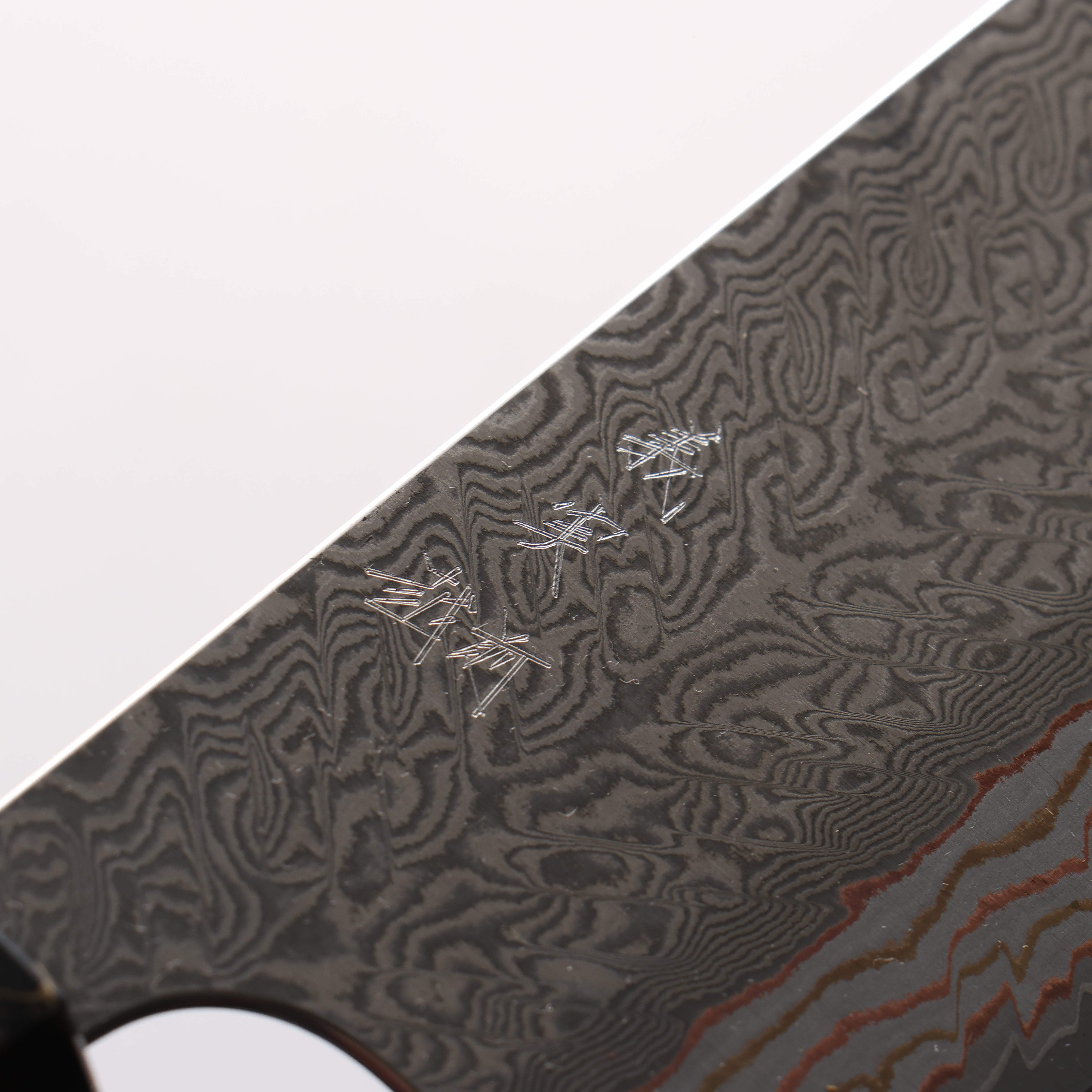 Yoshimi Kato VG10w Colored Damascus Nakiri 165mm Shitan & Black Turquoise Handle - Seisuke Knife