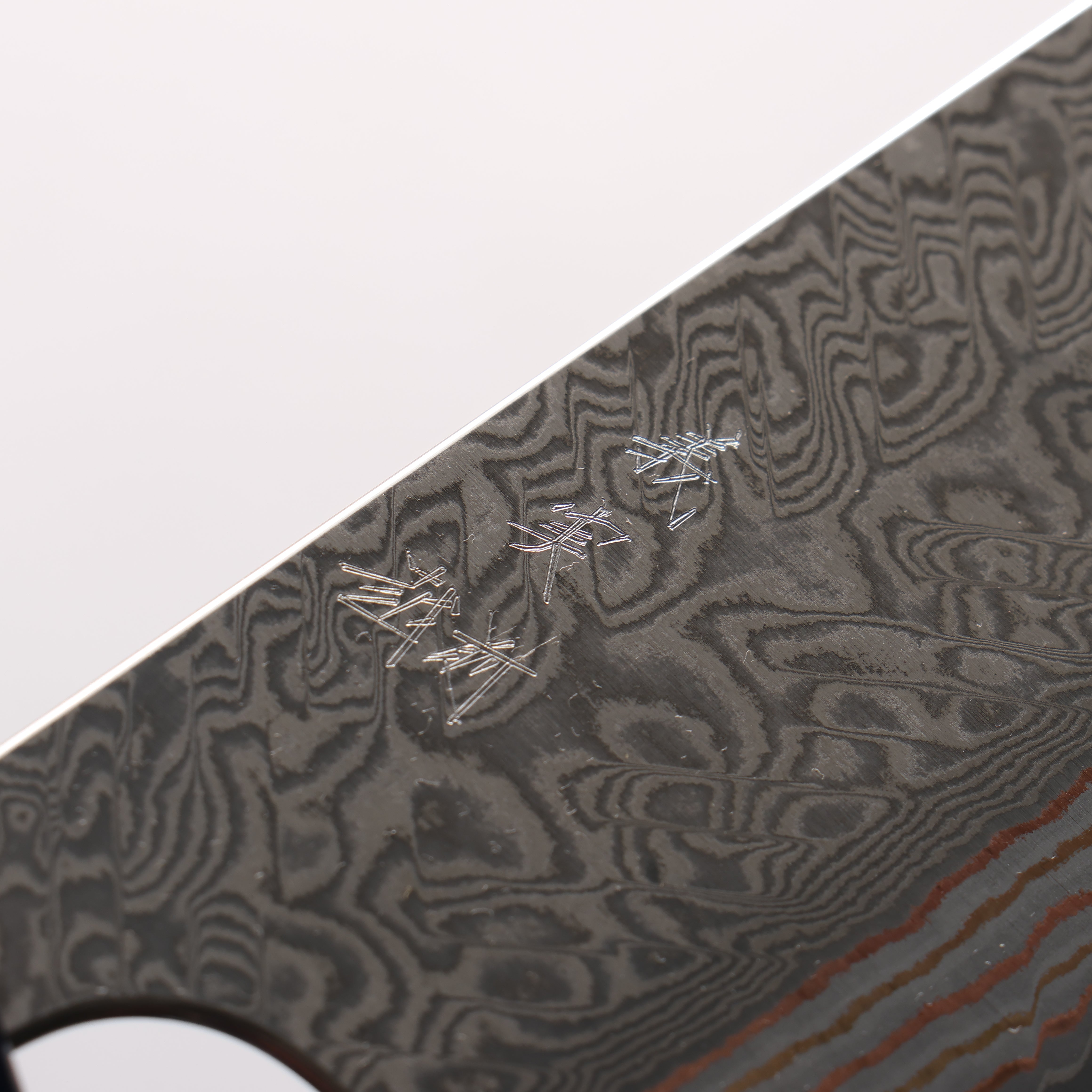 Yoshimi Kato VG10w Colored Damascus Nakiri 165mm Olive Wood & Blue Resin Handle - Seisuke Knife