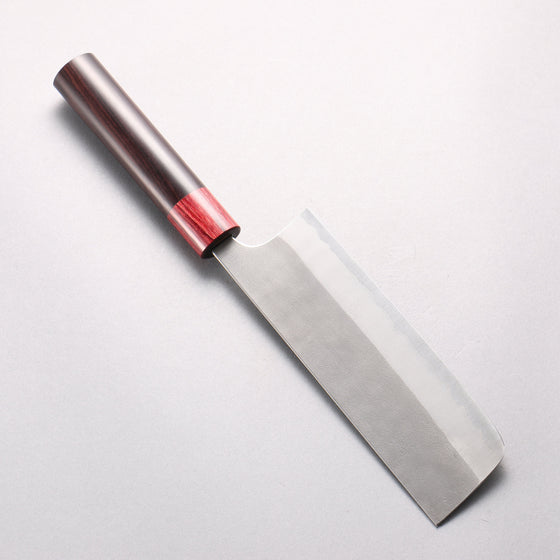 Yoshimi Kato White Steel Nashiji Nakiri 165mm Rosewood (ferrule: Red Pakka wood) Handle