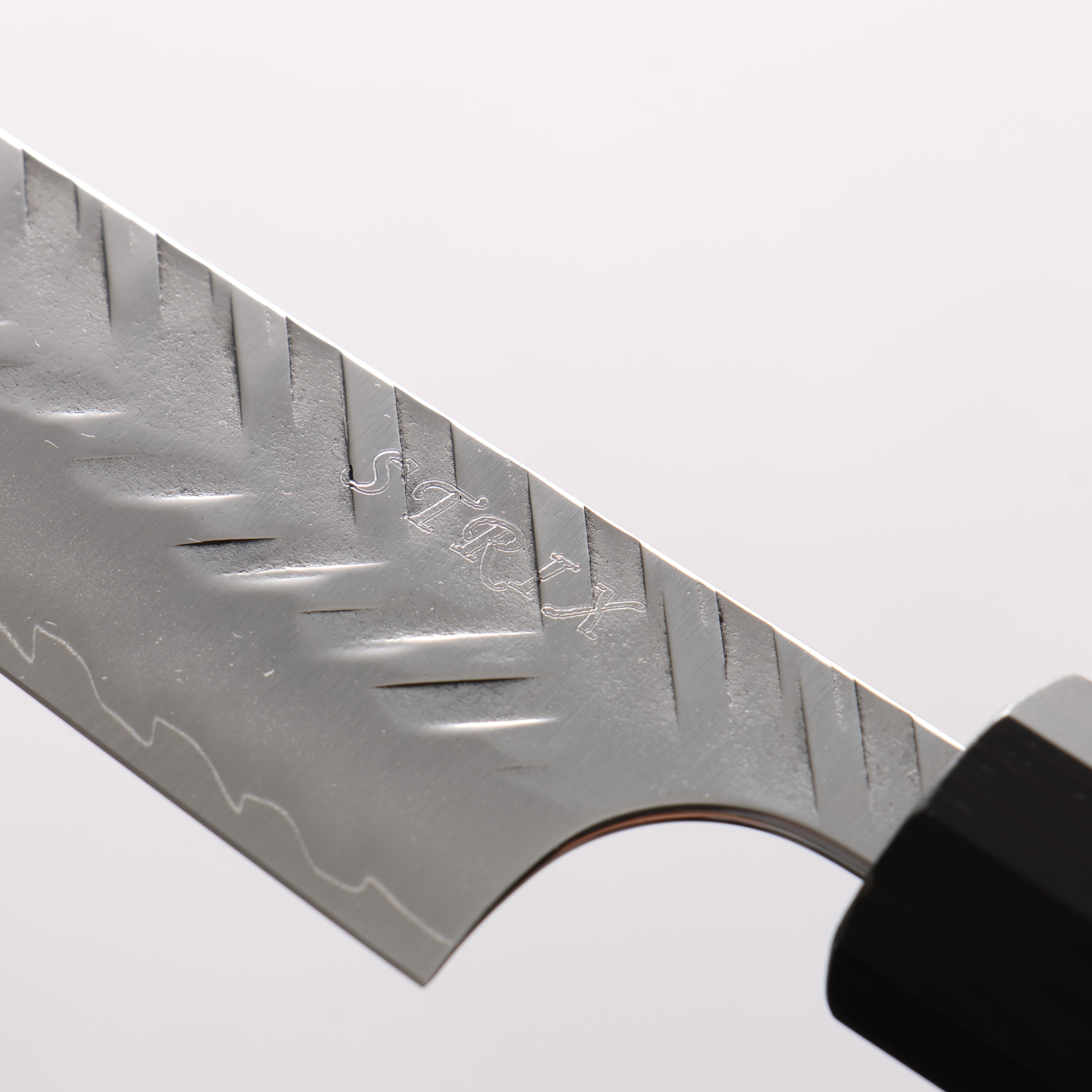 Yoshimi Kato SPG STRIX V-Hammered Kiritsuke Petty-Utility 150mm Ebony Wood & White Ring Handle - Seisuke Knife