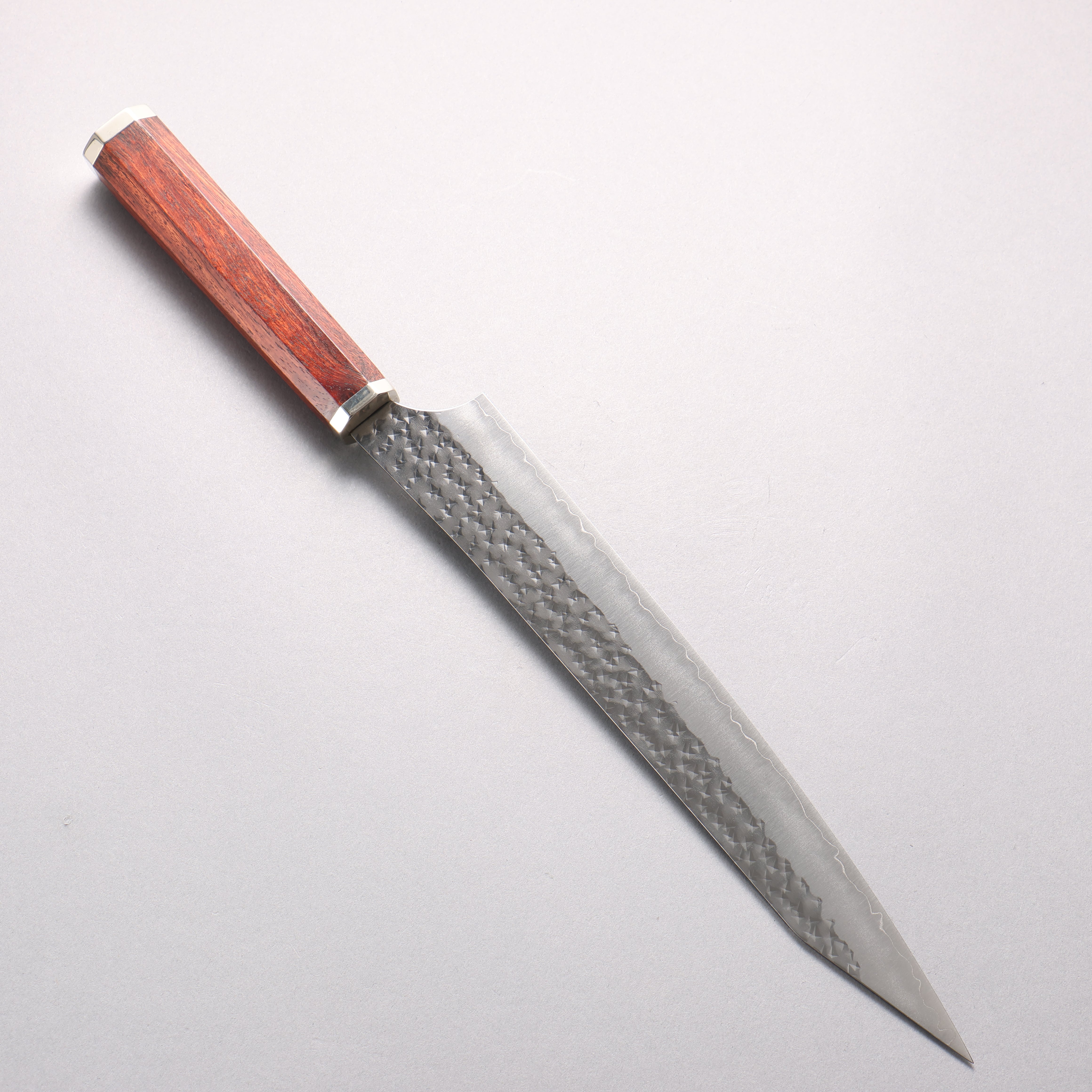 Yu Kurosaki Senko Ei SG2 Hammered Sujihiki 240mm Bloodwood (Steel end caps) Handle - Seisuke Knife