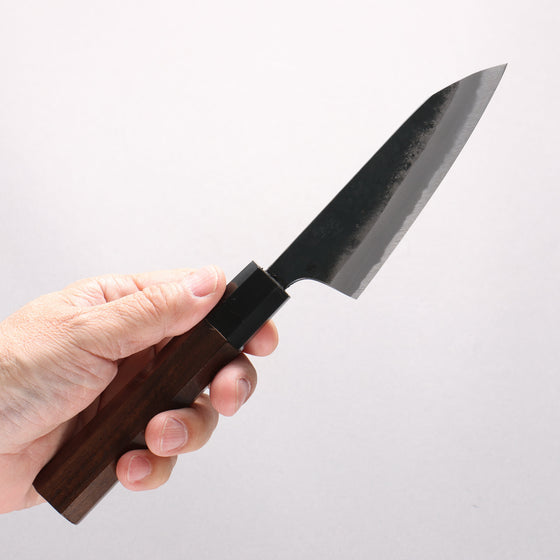 Daisuke Nishida Koharu White Steel No.1 Black Finished Petty-Utility 100mm Walnut Handle