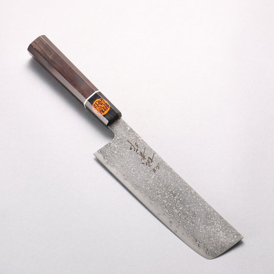Shigeki Tanaka Habakiri SG2 Damascus Nakiri 165mm Ebony Wood (ferrule: Black Water Buffalo Horn) Handle
