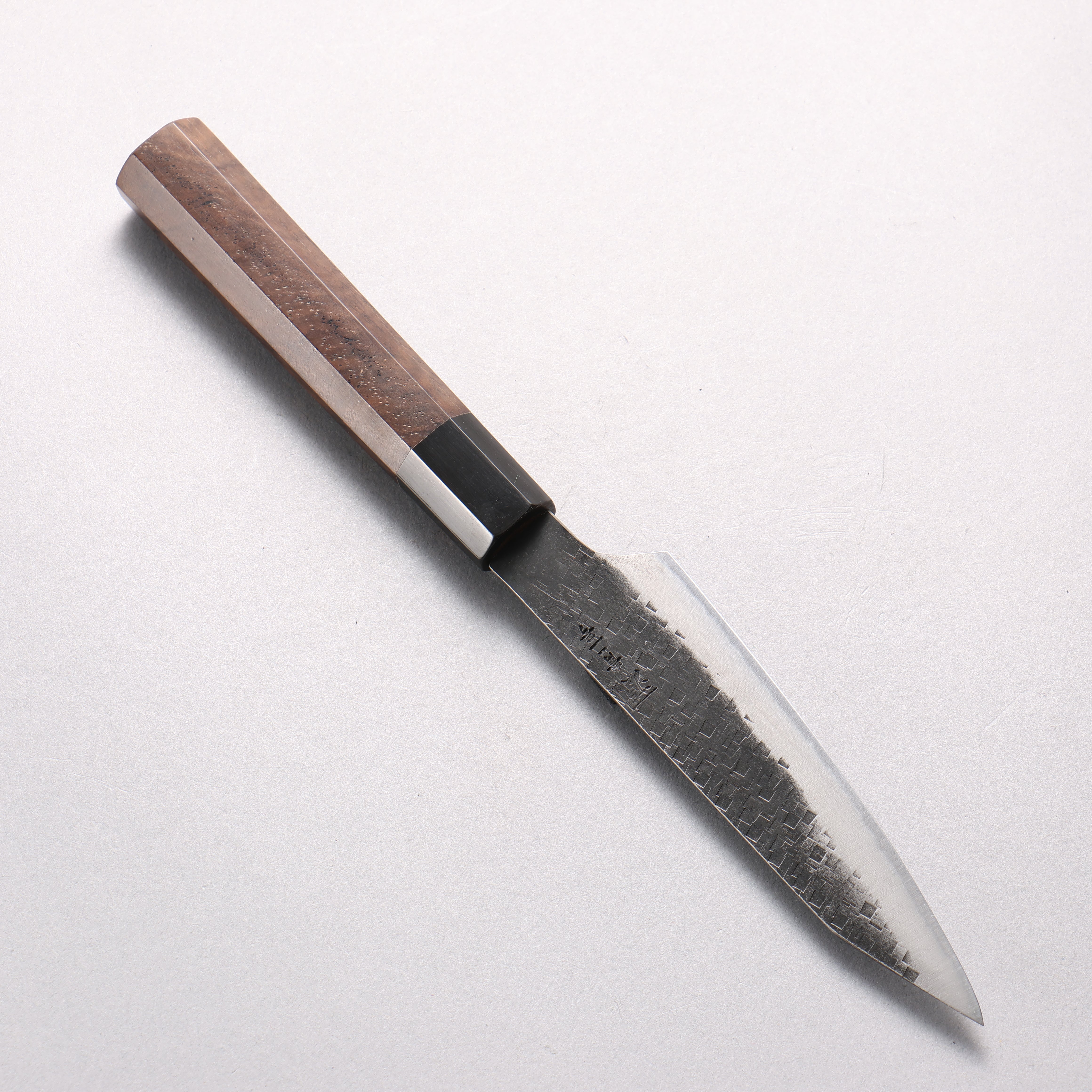 Shigeki Tanaka TEKKA Blue Steel No.2 Kurouchi Square-Hammered Kiritsuke Petty-Utility 120mm Walnut Handle - Seisuke Knife