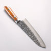 Takeshi Saji SRS13 Hammered Damascus Cross Santoku 180mm Ironwood Handle - Slide 2