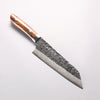 Takeshi Saji SRS13 Hammered Damascus Cross Bunka 180mm Ironwood Handle - Slide 1
