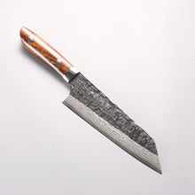  Takeshi Saji SRS13 Hammered Damascus Cross Bunka 180mm Ironwood Handle
