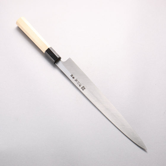 Minamoto Akitada Blue Steel No.1 Yanagiba 270mm Magnolia (Ferrule: Water Buffalo Horn) Handle