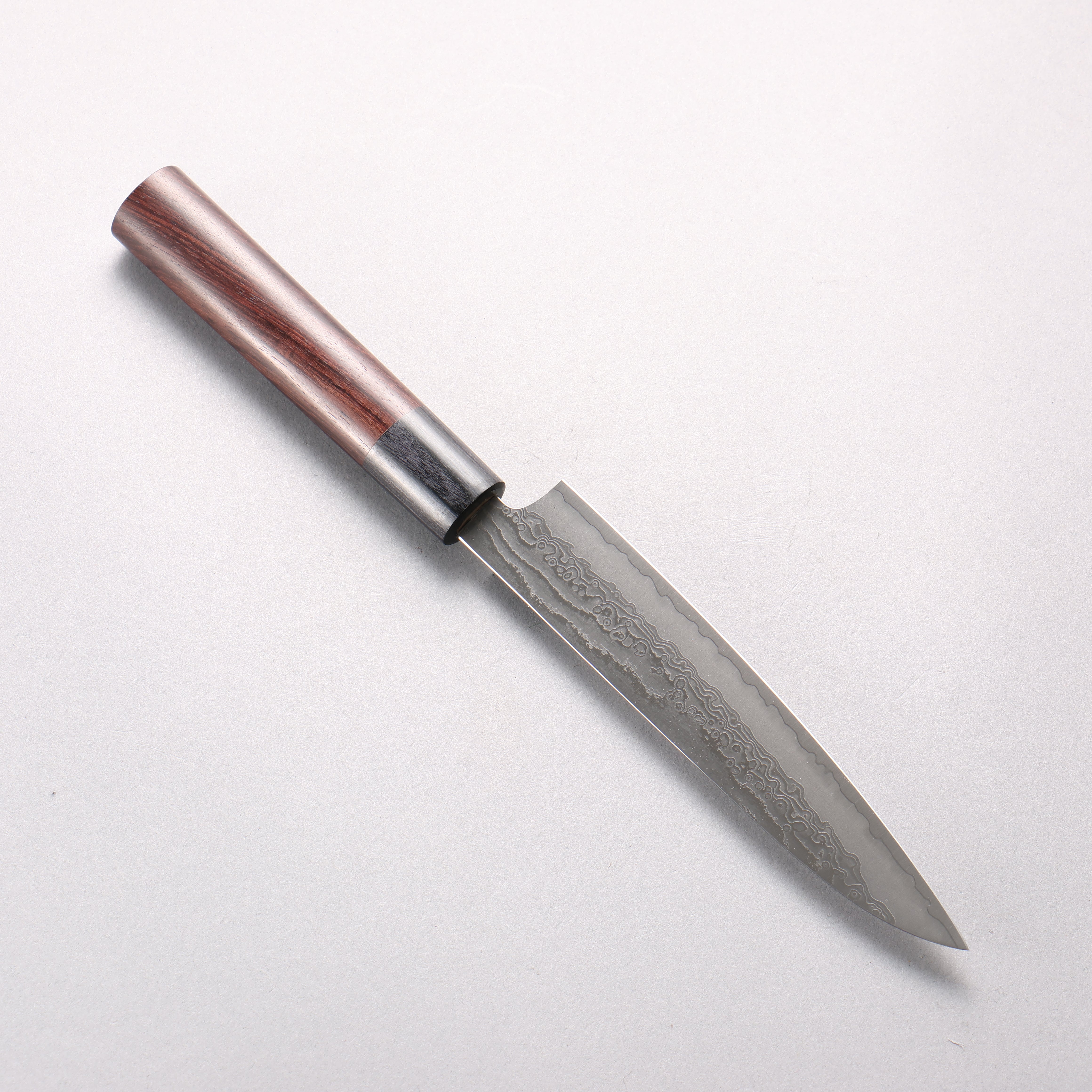 Makoto Kurosaki VG10w Damascus Petty-Utility 150mm Rosewood & Black Pakkawood Handle - Seisuke Knife