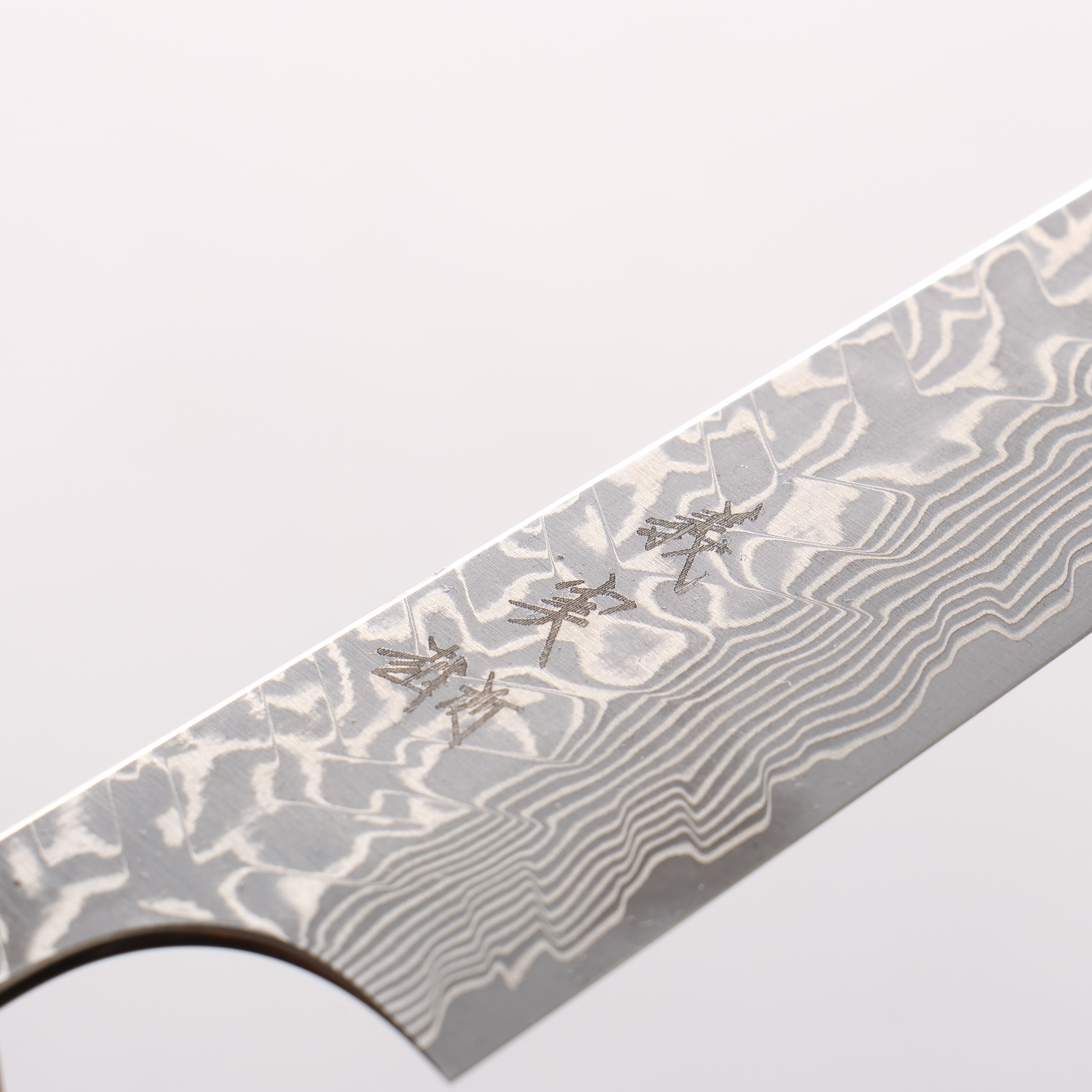 Yoshimi Kato SG2 Black Damascus Petty-Utility 150mm Olive Tree and Black/White Marble Resin Handle - Seisuke Knife