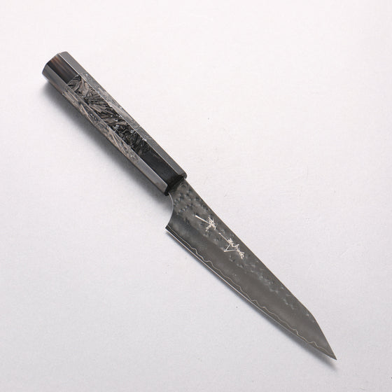 Yu Kurosaki Senko Ei SG2 Hammered Petty-Utility 130mm Carbon Fiber with Silver Speckles (ferrule and end cap: Black Water Buffalo Horn) Handle