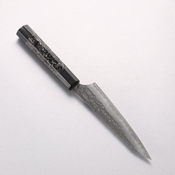 Yu Kurosaki Senko Ei SG2 Hammered Petty-Utility 130mm Carbon Fiber with Silver Speckles (ferrule and end cap: Black Water Buffalo Horn) Handle