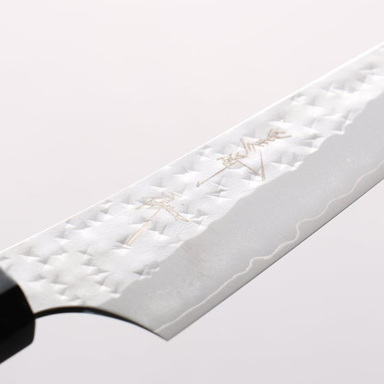 Yu Kurosaki Senko Ei SG2 Hammered Petty-Utility 130mm Carbon Fiber with Silver Speckles (ferrule and end cap: Black Water Buffalo Horn) Handle