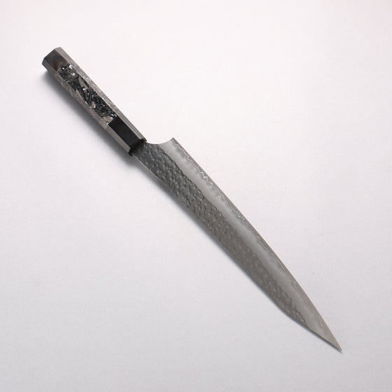 Yu Kurosaki Senko Ei SG2 Hammered Sujihiki 240mm Carbon Fiber with Silver Speckles (ferrule and end cap: Black Water Buffalo Horn) Handle