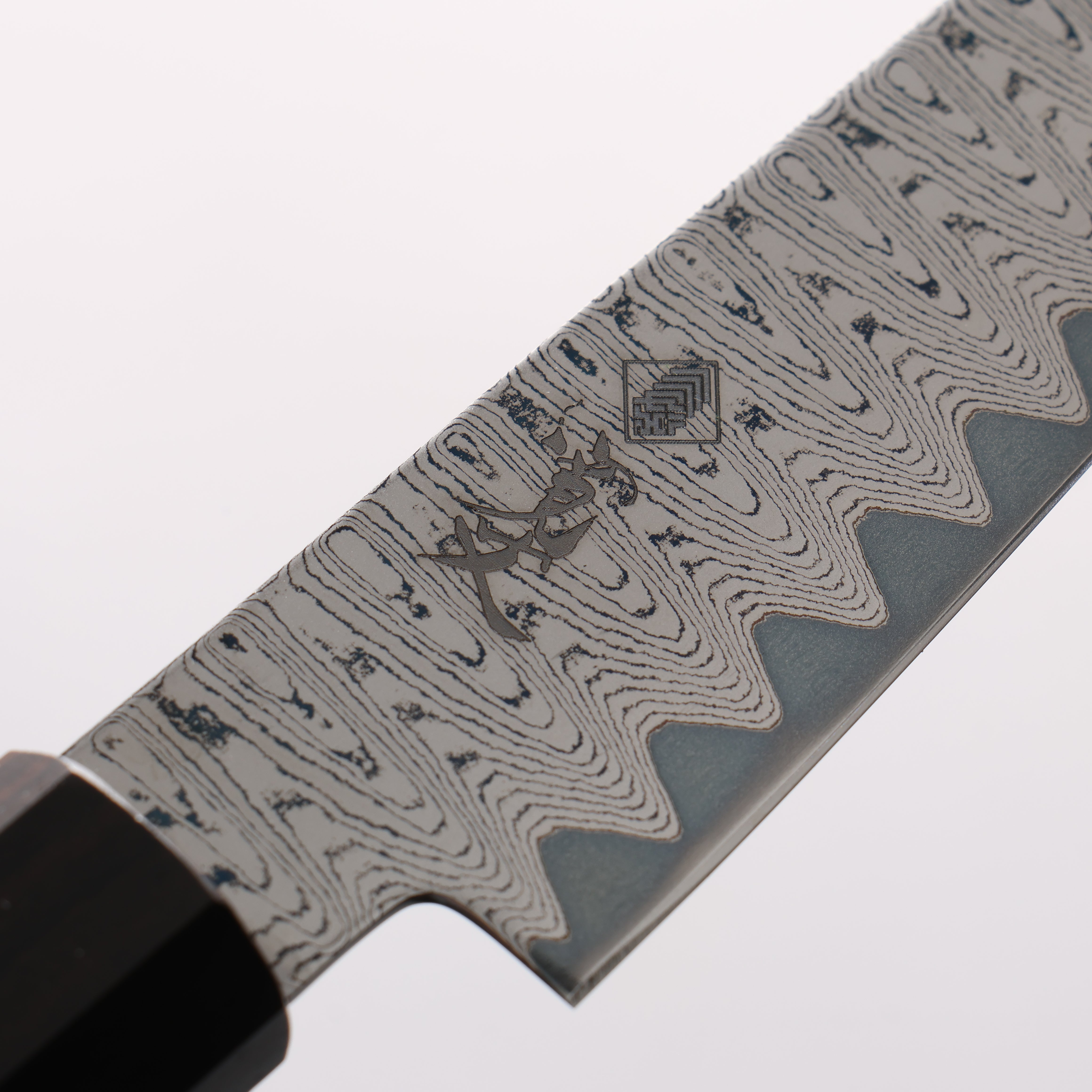 Kanjyo VG10 Damascus Ladder Pattern Petty-Utility 120mm Ebony Wood Handle - Seisuke Knife