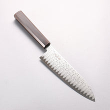  Kanjyo VG10 Damascus Ladder Pattern Santoku 180mm Ebony Wood Handle