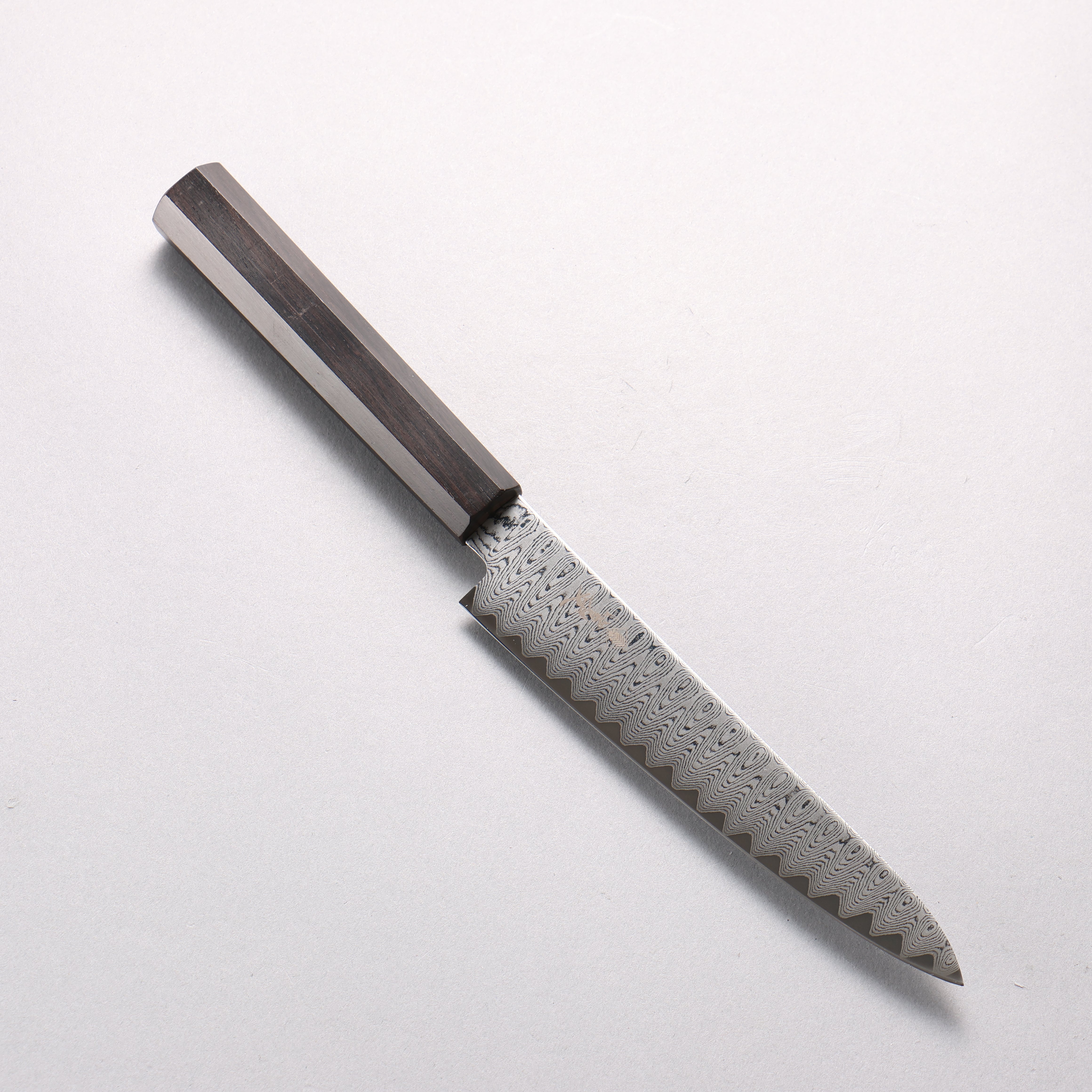 Kanjyo VG10 Damascus Ladder Pattern Petty-Utility 150mm Ebony Wood Handle - Seisuke Knife