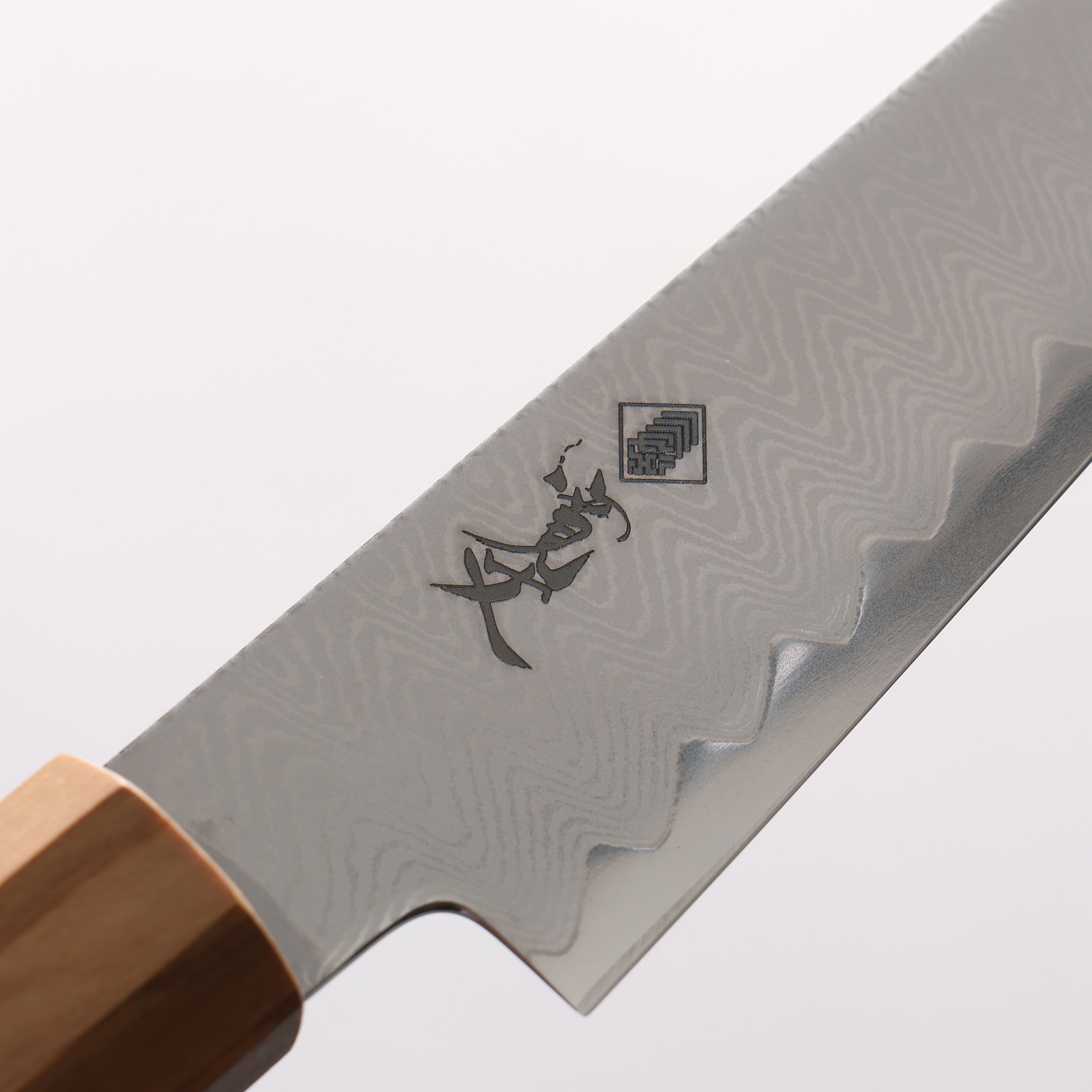 Kanjyo VG10 Damascus Ladder Pattern Petty-Utility 120mm Olive Wood Handle - Seisuke Knife