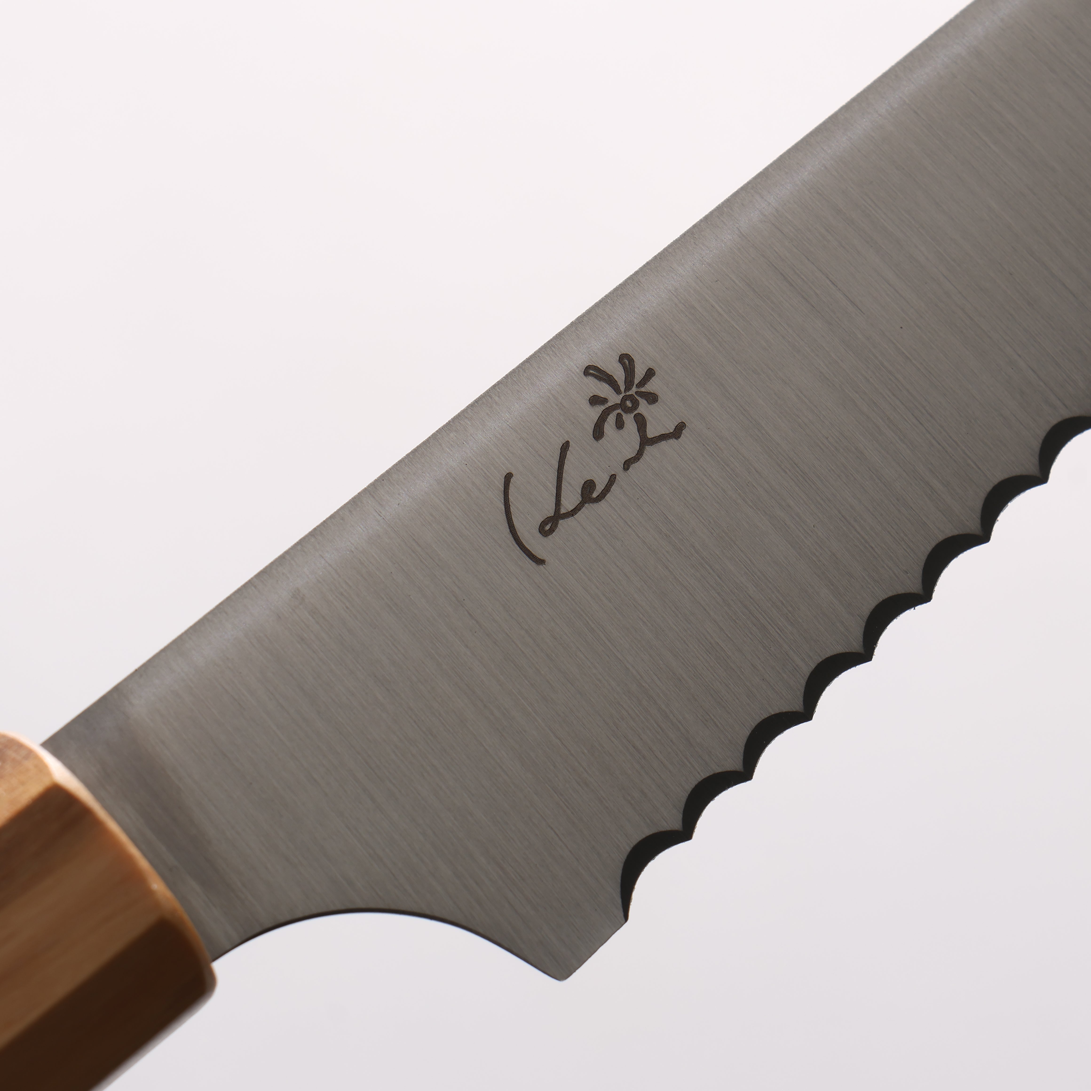 Kei Stainless Steel Bread Slicer 150mm Olive Wood Handle - Seisuke Knife