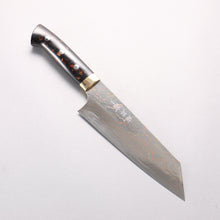  Takeshi Saji Blue Steel No.2 Colored Damascus Bunka 180mm Black/Brown Corian Handle