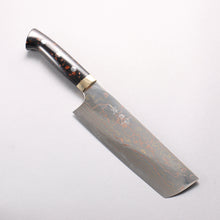  Takeshi Saji Blue Steel No.2 Colored Damascus Nakiri 165mm Black/Brown Corian Handle