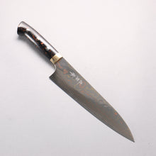  Takeshi Saji Blue Steel No.2 Colored Damascus Gyuto 210mm Black/Brown Corian Handle